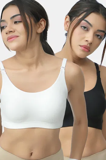 Buy Lady Lyka Cotton Sports Bra (Pack of 2) - Multicolor